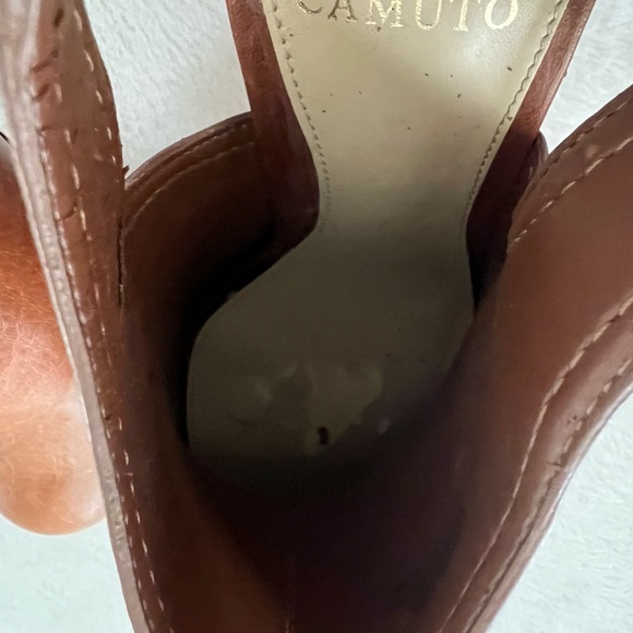 Beautiful Brown Leather High Heel Slingback Booties - Picture 5 of 5